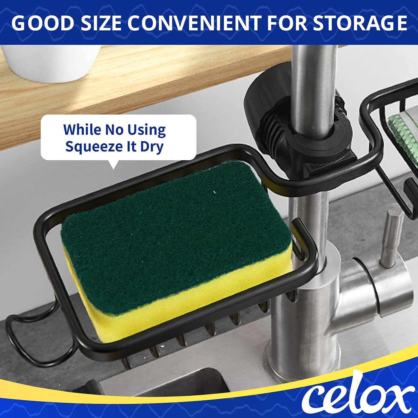 CELOX Sponges Kitchen Sponges for Dishes and Cleaning, 2-Sided Scrub Sponges Dish Sponge and Kitchen Sponge for Washing Dishes, Heavy Duty, Non-Scratch, Sinks, Household Use, Green and Yellow, 12-Pack