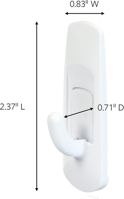Command Small Utility Hooks, 2-Hook, 6-Pack - Organize Damage-Free