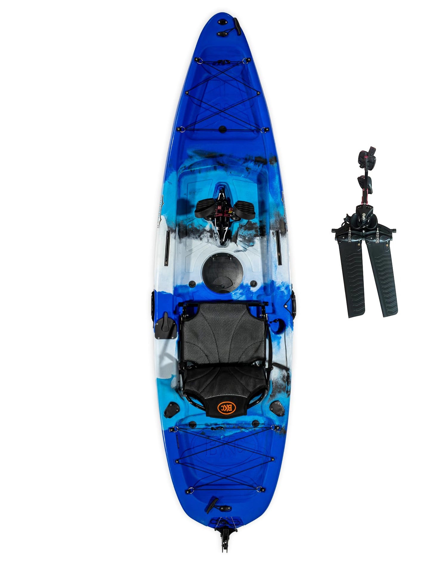 Upgraded Brooklyn 10.0 Pedal Sit-On-Top Kayak by BKC, Lightweight Fishing Kayak with Flipper Pedal Drive, Rudder Steering, 350 lb Capacity, Stable 10 ft Hull, Adjustable Seat, Storage & Rod Holders