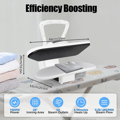 8810D Intelligent Steam Press Steamers, 1600W Professional Steamer, 5 Mode 194-392 ℉ Temperature Touch Screen Tabletop ‎Built-in Dual-control Semiconductor Chip AI Voice Reminder Garment Steamers