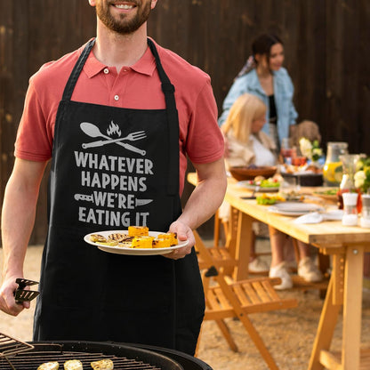 SANDJEST Mens Aprons with Pockets - Funny BBQ Kitchen Cooking Aprons for Birthday Christmas Gifts