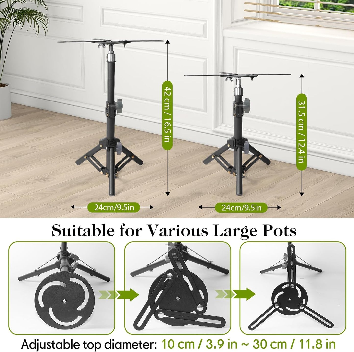 2 12"- 16" 4"-12" AZEAM Adjustable Plant Risers for Inside Pots, PCS Planter Inserts Fillers Raise for Large Flower
