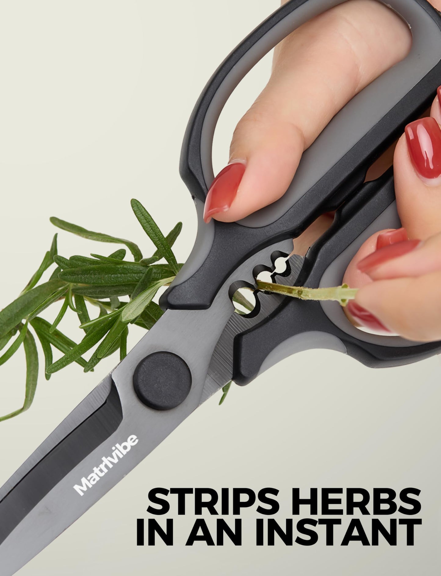 MATRLVIBE Heavy Duty Kitchen Shears, All Purpose Herb and Kitchen Scissors for food,Japanese 420J2 Stainless Steel,Titanium Coated, Detachable Blades and Soft TPR Handle,Dishwasher Safe