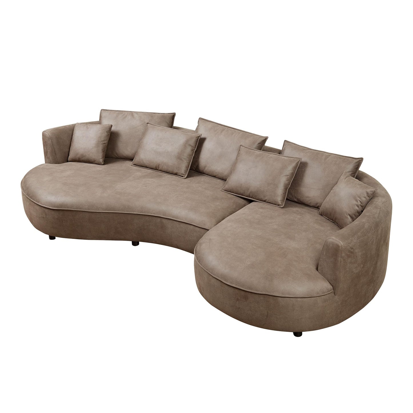 ERYE Luxury Curved Upholstered Sectional Sofa for Living Room, 129" Oversized Unique Curved Leisure Sofa Couch with Right Facing Chaise Lounge & 7 Pillows for Home Apartment