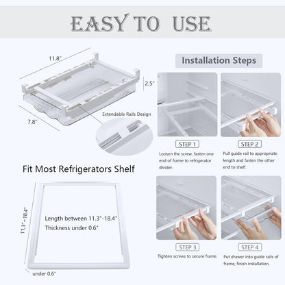 Large Capacity Refrigerator Organizer Bins, Clear Plastic Egg Holder Tray, Home Essentials Storage Box