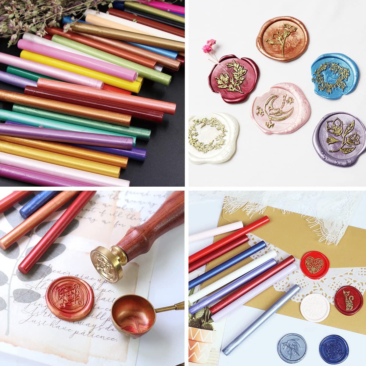 Wax Seal Kits, Wasole 20Pcs Pearl Pink Sealing Wax Sticks with 1 Pieces Glue Gun Set for Wax Seal Stamp, Great for Wedding Invitations, Birthday Cards, Envelopes, Gift Wrapping (Pearl Pink)
