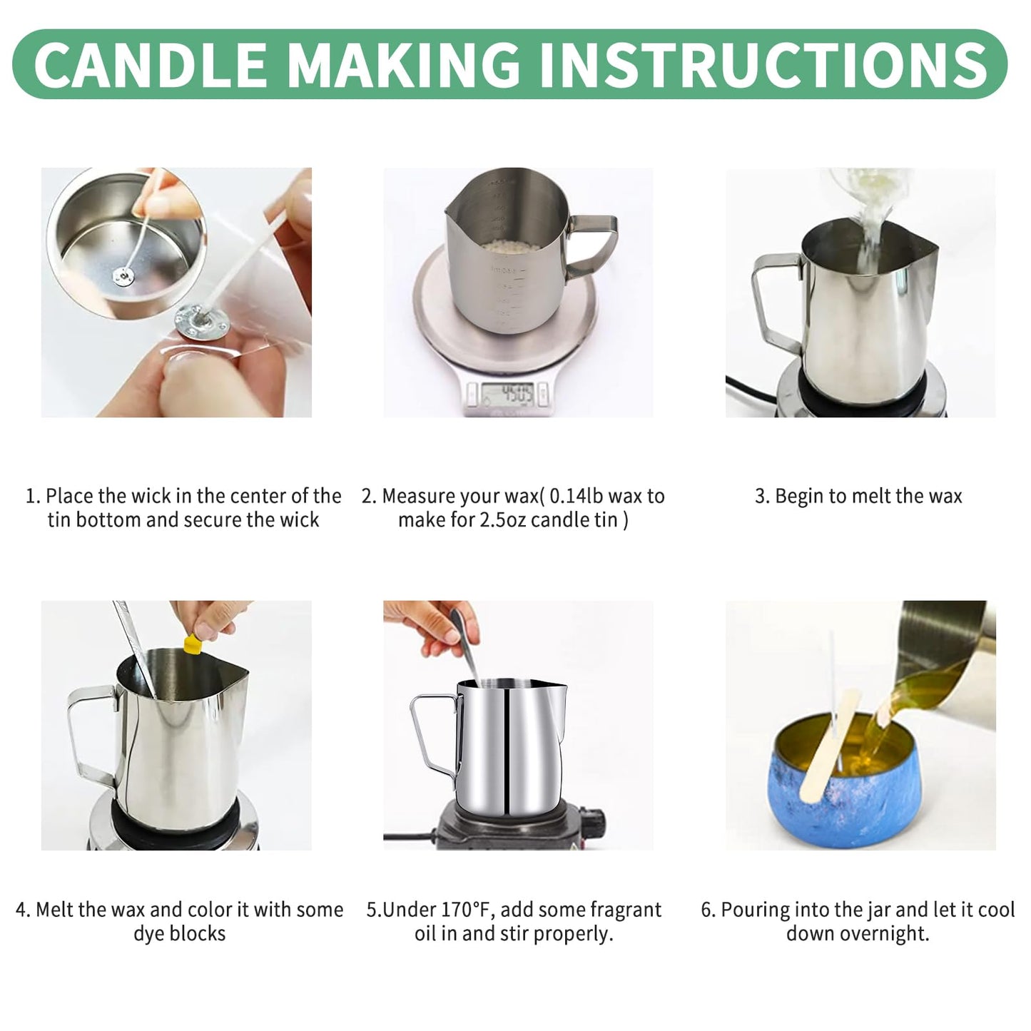 SUPERSUN Candle Making Kit for Adults, DIY Candle Making Supplies for Adults, Beginners, Include Beeswax, Candle Tins, Wicks, Essential Oils, Dyes, DIY Candle Making Set Gift for Christmas
