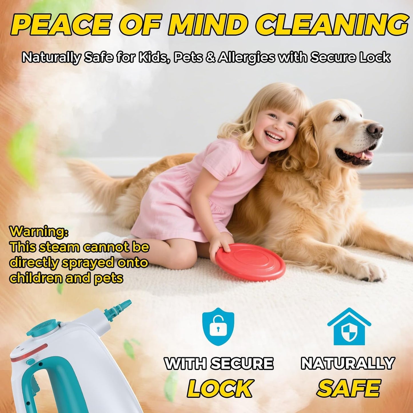 12pcs Steam Cleaner,Steamer for Cleaning,Steam Cleaner for Home,Cleaning With Lockable Steam Button and Accessories,at