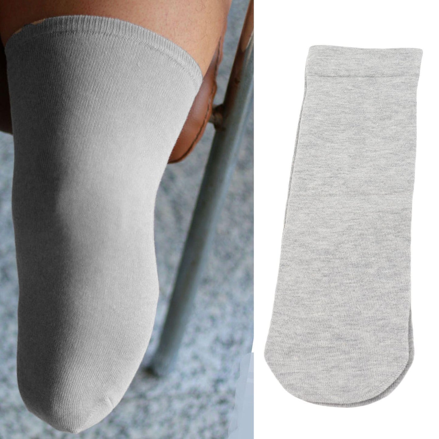 5pcs Stump Socks, Prosthetic Limb Soft Elastic Thickened Cotton Breathable Protective Socks for Below the Knee Amputees Care (S)