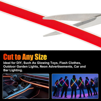 Flexible Led Panel,Electroluminescent Panel Sheet EL Tape Cuttable Soft for Mask Eye Cosplay Party Decor DIY-Continuous/Slow Flash/Fast Strobe 3x24 cm Lightblue (red, 1 * 1)