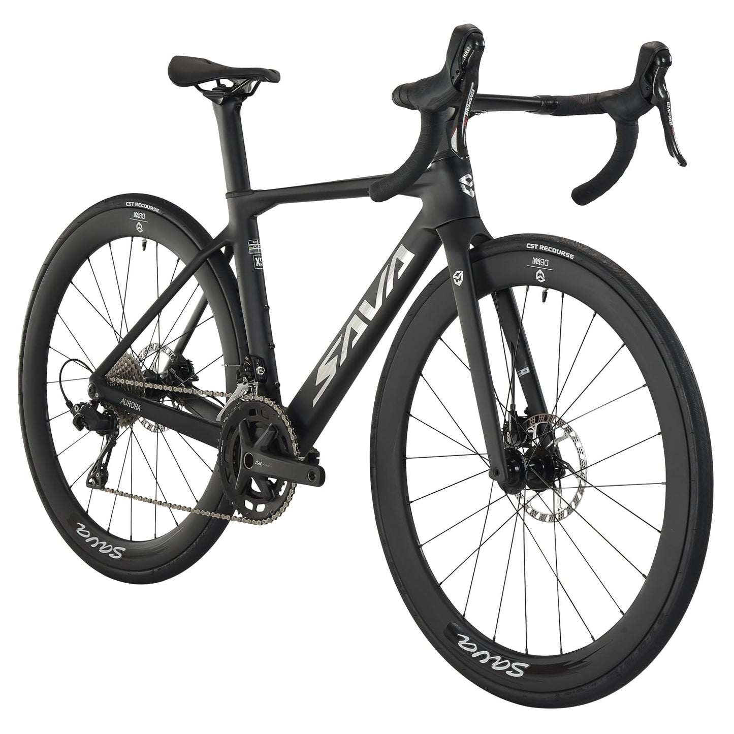 SAVADECK A7L Carbon Road Bike, T800 Carbon Fiber Frame 700C Racing Bicycle with Shimano 105 R7100 24 Speed Groupset and Hydraulic Disc Brake, Ultra-Light Carbon Bike for Man and Women(Black,47cm)