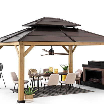 EKIZNSN 42'' Outdoor Ceiling Fans Waterproof with Light for Patios/Gazebo/Pergola, 16-feet Extension Cord Included