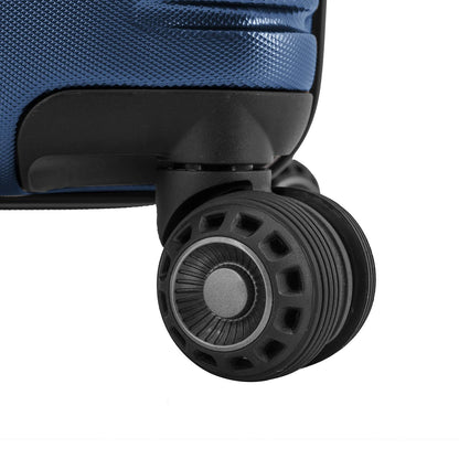 Traveler's Choice Archer Polycarbonate Hardside Spinner Luggage Set,Tie Down Straps, Blue, 2-Piece