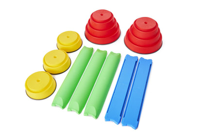 GONGE Build N' Balance Beginner Set - Complete Balancing Course For Sensory Exploration And Balance Training - Set of 10 pieces