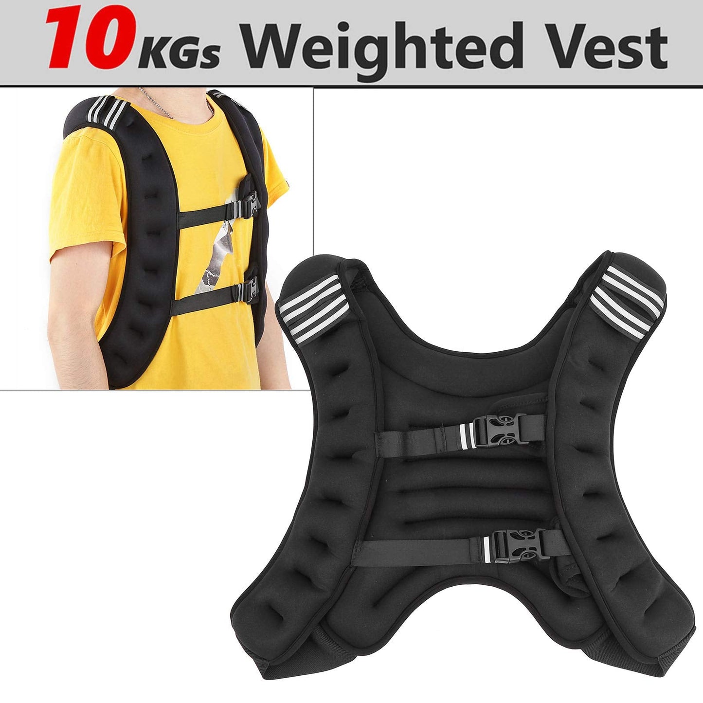 Drfeify Exercise: Weighted Vest for Strength Training with Adjustable Buckle - Perfect for Exercise and Strength Training for - Premium Elastic Material - Extended and