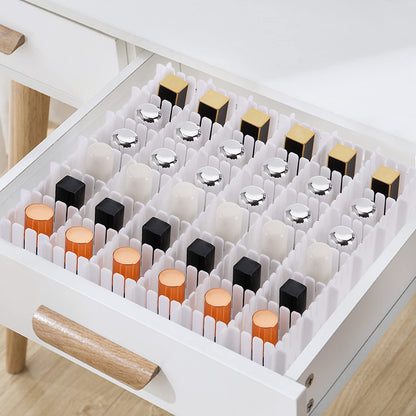Foraineam 48Pcs Drawer Dividers, Adjustable DIY Grid Divider White Storage Organizer Separator, Socks Underwear Scarves Makeup Drawer Organizer Divider for Dresser Bedroom Office Kitchen Storage