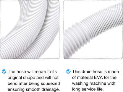 PATIKIL Universal Washing Machine Drain Hose Extension Kit 4.92ft White with Clamp and U-Bend Hose Holder