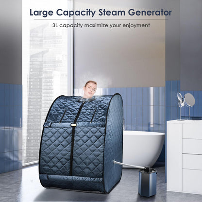 MFYDPP Portable Sauna Steam Tent,Sauna Box for Home,Sauna Tent,with 1000W 3L Sauna Steamer, Remote Control, Folding Chair