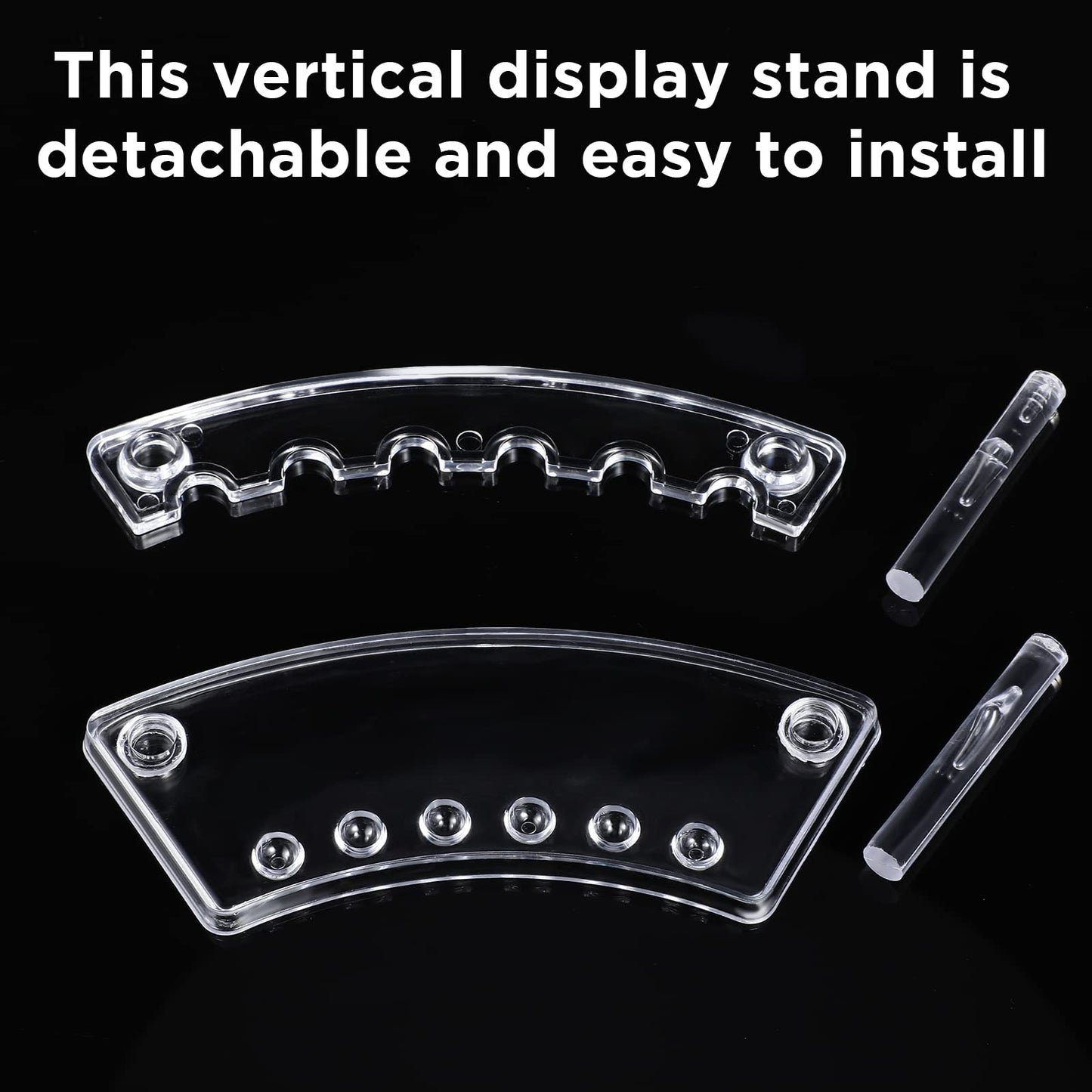 Chinco 10 Pieces Plastic Pen Holder Clear Display Stand 6-slots Display Stand Eyebrow Pen Makeup Brush Rack Organizer for Back to School Office Home Supplies, Vertical