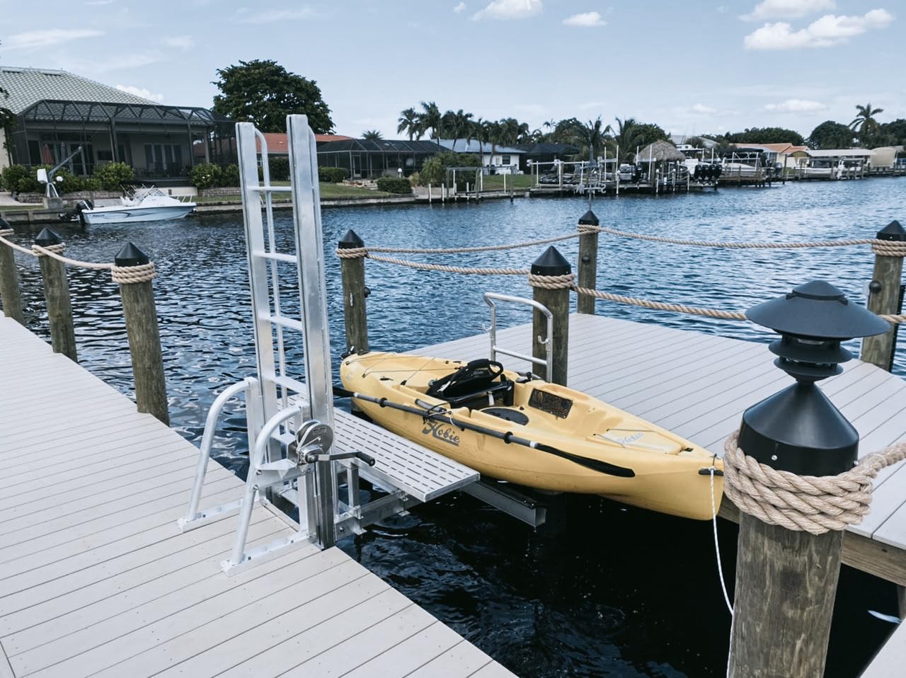 Golden Boat Lifts Kayak Launch, 3-7 Step Aluminum Dock System (5-Step Heavy Duty)