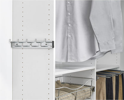 Rev-A-Shelf 14" Pull Out Closet Organization Rack for Belts, Ties, Scarves, Accessories Storage Hanger, Chrome, BRC-14CR