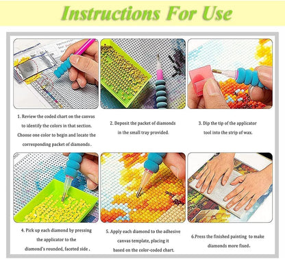 DYAIANGMU 4 Pack Cow Diamond Art Kits for Adults,Flower Diamond Painting Kit for Beginner,5D Diamond Painting DIY Full Drill Diamond Dots Diamond Painting with Tools,Gem Craft for Home Wall Decor