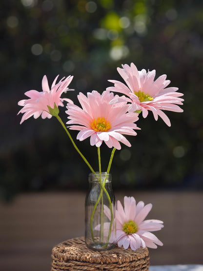Pink Daisy for Home Decor Events DIY Crepe Paper Flower Bouquet Making Kit Complete Craft Materials for Floral Art 12 Qty