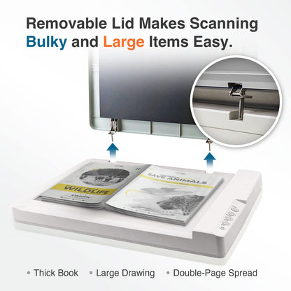 Plustek OS1180 - Flat Scanner for Graphics and Documents in A3 Format, Design Suitable for Libraries, Schools or Small Offices - Scanning A3 Documents in Approximately 9 Seconds