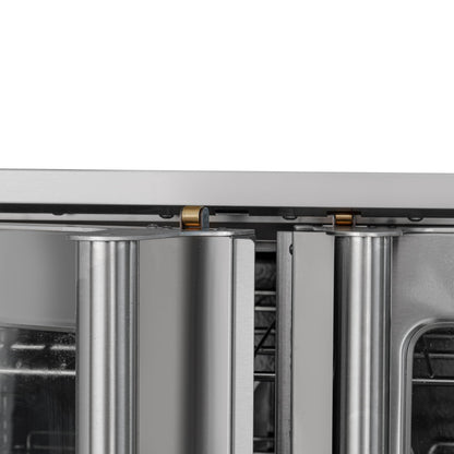 KoolMore 38 in. Full-Size Double Commercial Liquid Propane Convection Oven 108,000 BTU With Stacking And Casters in Stainless-Steel (KM-DCCO54-LPC)