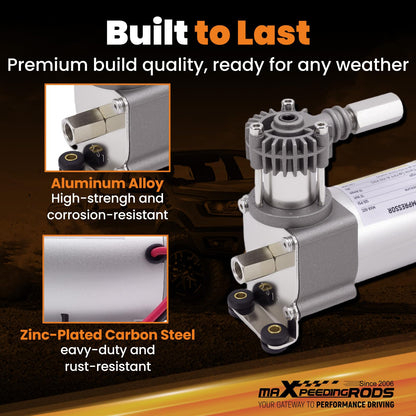 maXpeedingrods On Board Air Compressor System Up to 120 PSI Air Bag Compressor Kit with Analog Gauge Air Line T Fittings Single Path System for Trucks Vans