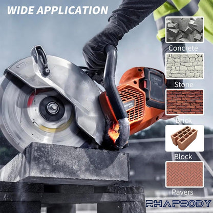 RHAPSODY 10 Inch Diamond Saw Blade 2Pcs, Segmented General Purpose Blade Dry/Wet Cutting Concrete, Masonry, Brick, Block, Paver 7/8"-5/8" Arbor