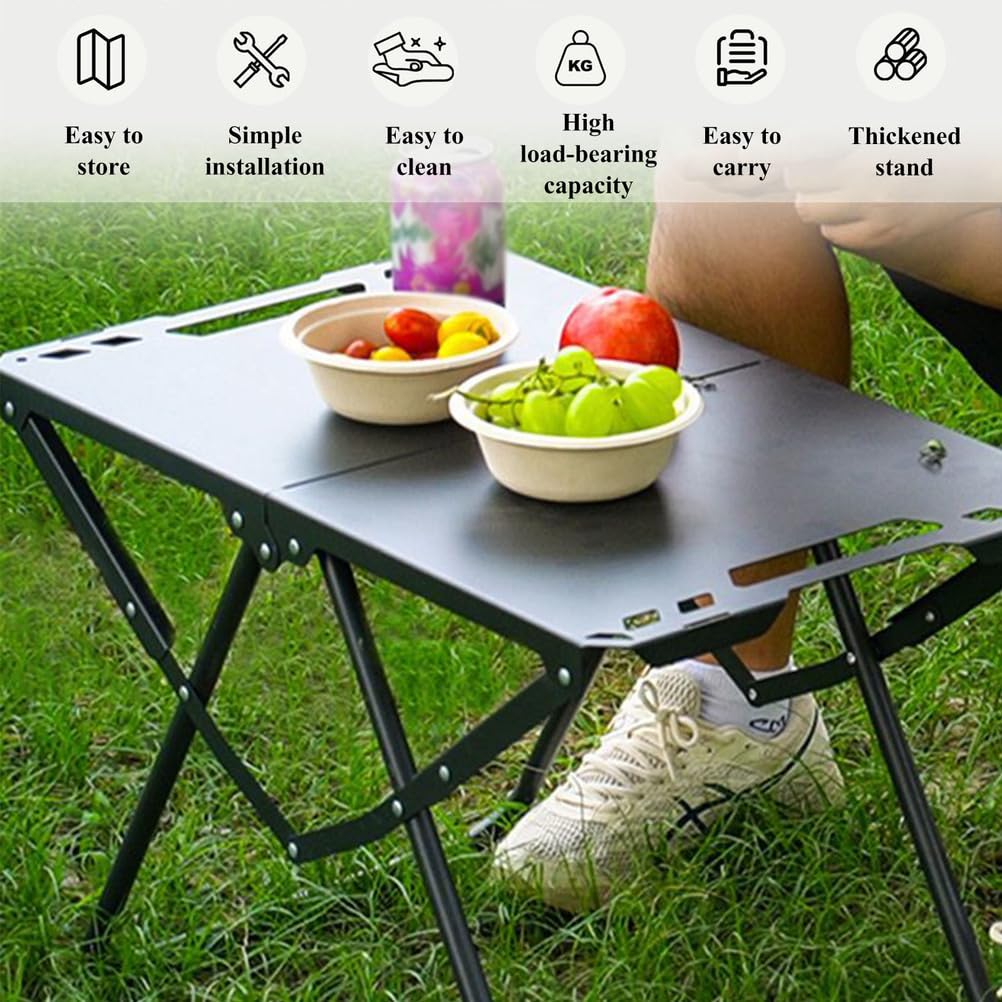 Lightweight Folding Camping Table Space-Saving Grill Table Easy Assembly Aluminum nic Table for BBQ RV Fishing Outdoor Adventures