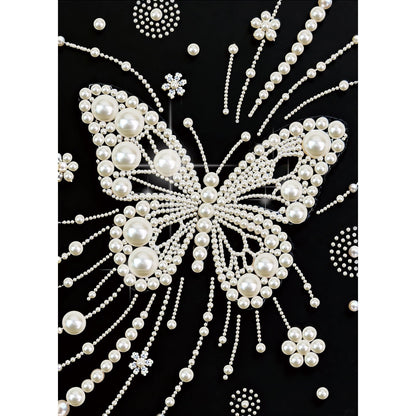 LazyFold DIY Pearl Diamond Art Painting Crafts Kit,White Butterfly Creative Diamond dots Wall Decor for Bedroom Study Home Decor,Handmade Thoughtful House Present