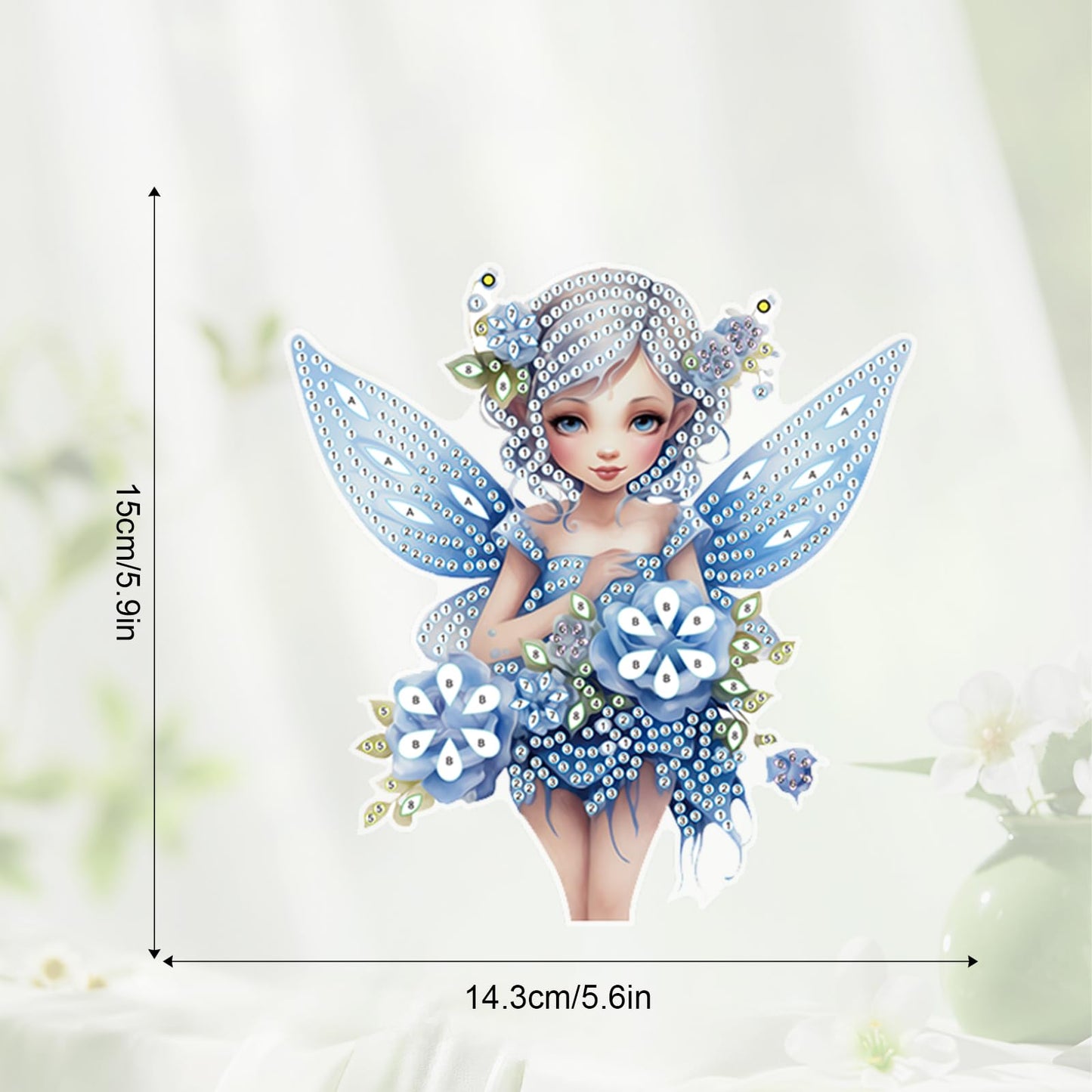 JZHYOAN Elf Diamond Art Kits Hanging Sign Gem Art Window Pendants Home Garden Wall Hanging Kits Hanging Diamonds Painting Pendant Cross Stitch Ornament Wall Hanging Acrylic Ornaments Craft