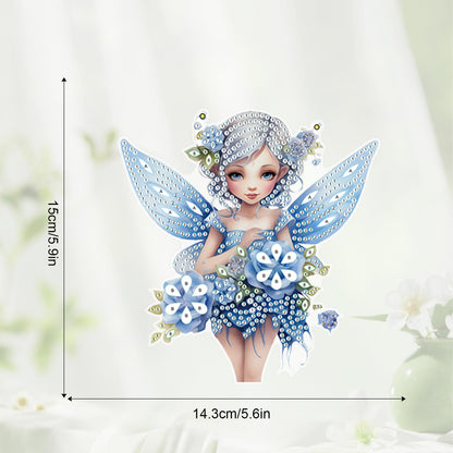 JZHYOAN Elf Diamond Art Kits Hanging Sign Gem Art Window Pendants Home Garden Wall Hanging Kits Hanging Diamonds Painting Pendant Cross Stitch Ornament Wall Hanging Acrylic Ornaments Craft