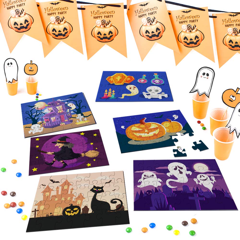 KiDEPOCH Halloween Puzzles Set of 6 Designs - 36 Pack, 24-Piece, 5.5 x 7.3 inches, Multicolor, Cardboard & Paper, Jigsaw, For Kids & Adults, Indoor & Classroom, Family Game Night & Party Favors