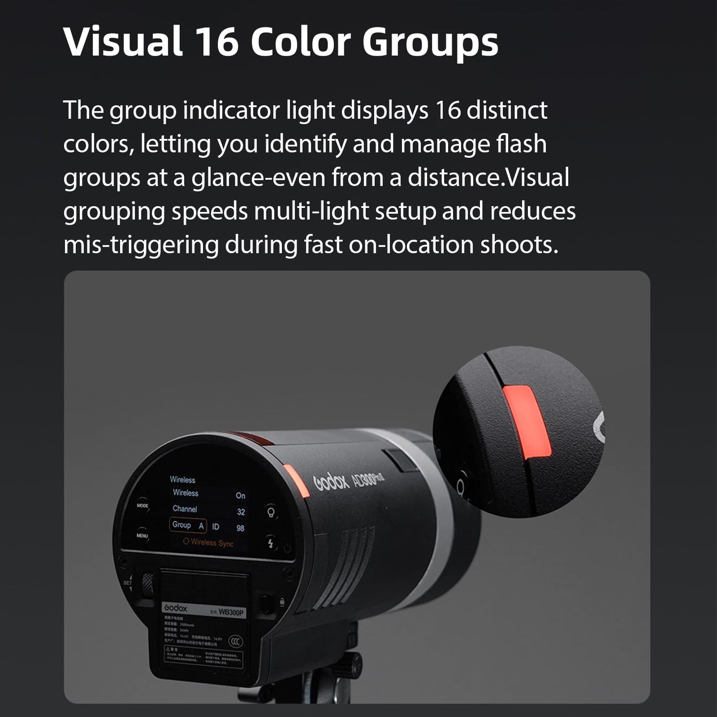 Godox AD300Pro AD300 Pro II AD300ProII 300Ws Outdoor Flash,One-tap Sync Links with X3/X3Pro Strobe Light Monolight, 12W Bi-Color Modeling Lamp(Godox AD300Pro Update)