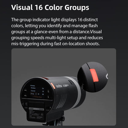 Godox AD300Pro AD300 Pro II AD300ProII 300Ws Outdoor Flash,One-tap Sync Links with X3/X3Pro Strobe Light Monolight, 12W Bi-Color Modeling Lamp(Godox AD300Pro Update)