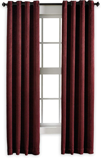 Curtainworks Lenox Grommet Curtain Panel, 50 by 84", Wine.