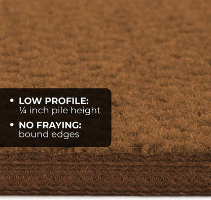 House, Home and More Skid-Resistant Carpet Runner - Toffee Brown, 4 Feet x 27 Inches