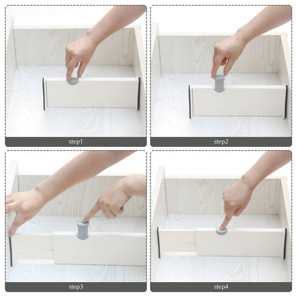 TENABORT Set of 8 Adjustable Drawer Dividers Organizer Separators Plastic Dresser Organizer for Bedroom, Bathroom, Closet, Office Desk, Kitchen Storage