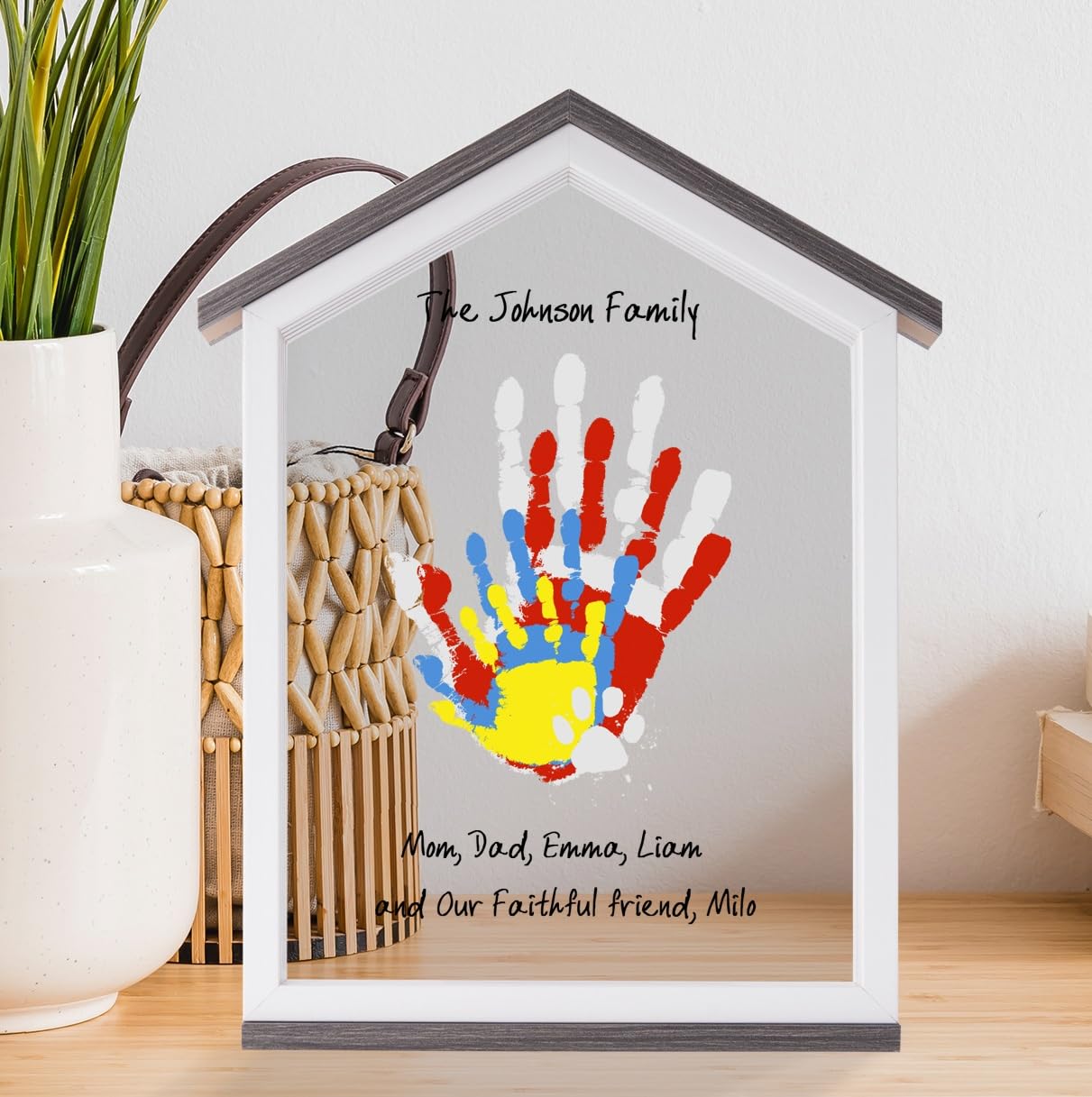 CHERRY CHEERS Exclusive House Shaped Family Handprint Kit; Unique DIY Keepsake, Complete Set, Meaningful Gift for Home Decor, Family Craft & Memory Making, Wall Art