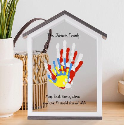CHERRY CHEERS Exclusive House Shaped Family Handprint Kit; Unique DIY Keepsake, Complete Set, Meaningful Gift for Home Decor, Family Craft & Memory Making, Wall Art
