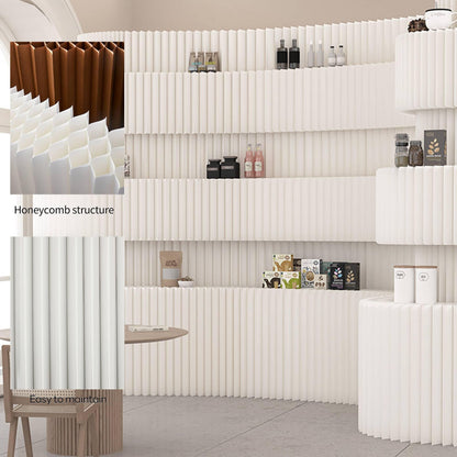 Kraft Paper Room Divider Screen 7.87ft * 16.41ft Foldable Privacy Partition for Home Office,Portable Folding Divider Wall for Dorm Studio Exhibition Store,Eco-Friendly Adjustable Room Separator Panel