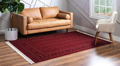 Unique Loom Tekke Collection Over-Dyed Saturated Traditional Torkaman Area Rug, 9 ft x 12 ft, Red/Burgundy