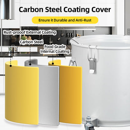 8 Gal Fryer Grease Bucket, Fryer Oil Bucket with Lid, Oil Disposal Caddy with Rust-Proof Coating, Coated Carbon Steel Oil Filter Pot with Caster Base, Oil Transport Container with Lock Clips & Filter