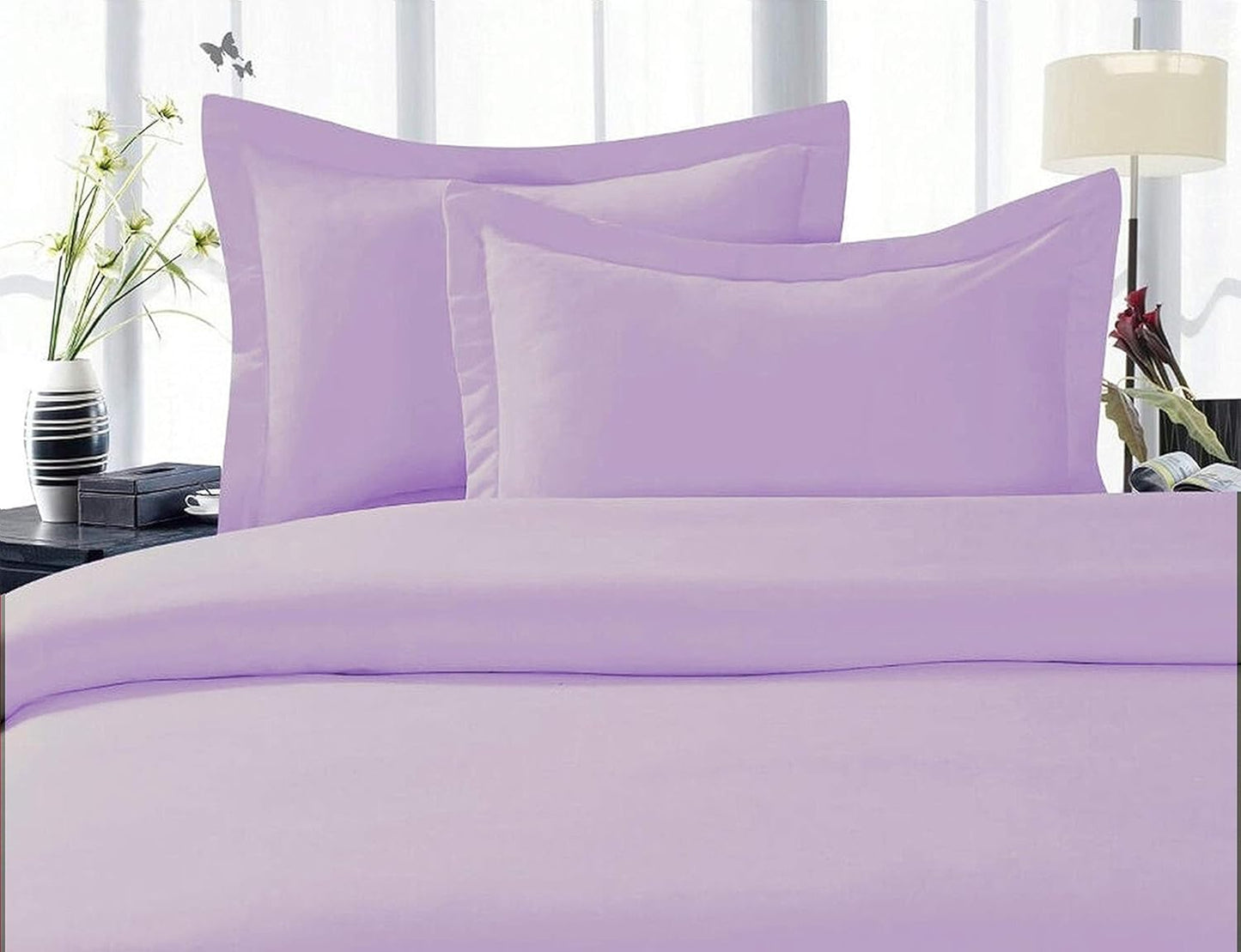 Elegant Comfort Luxury Ultra-Soft Premium Hotel Quality 2-Piece Pillow Shams, King Size Lilac