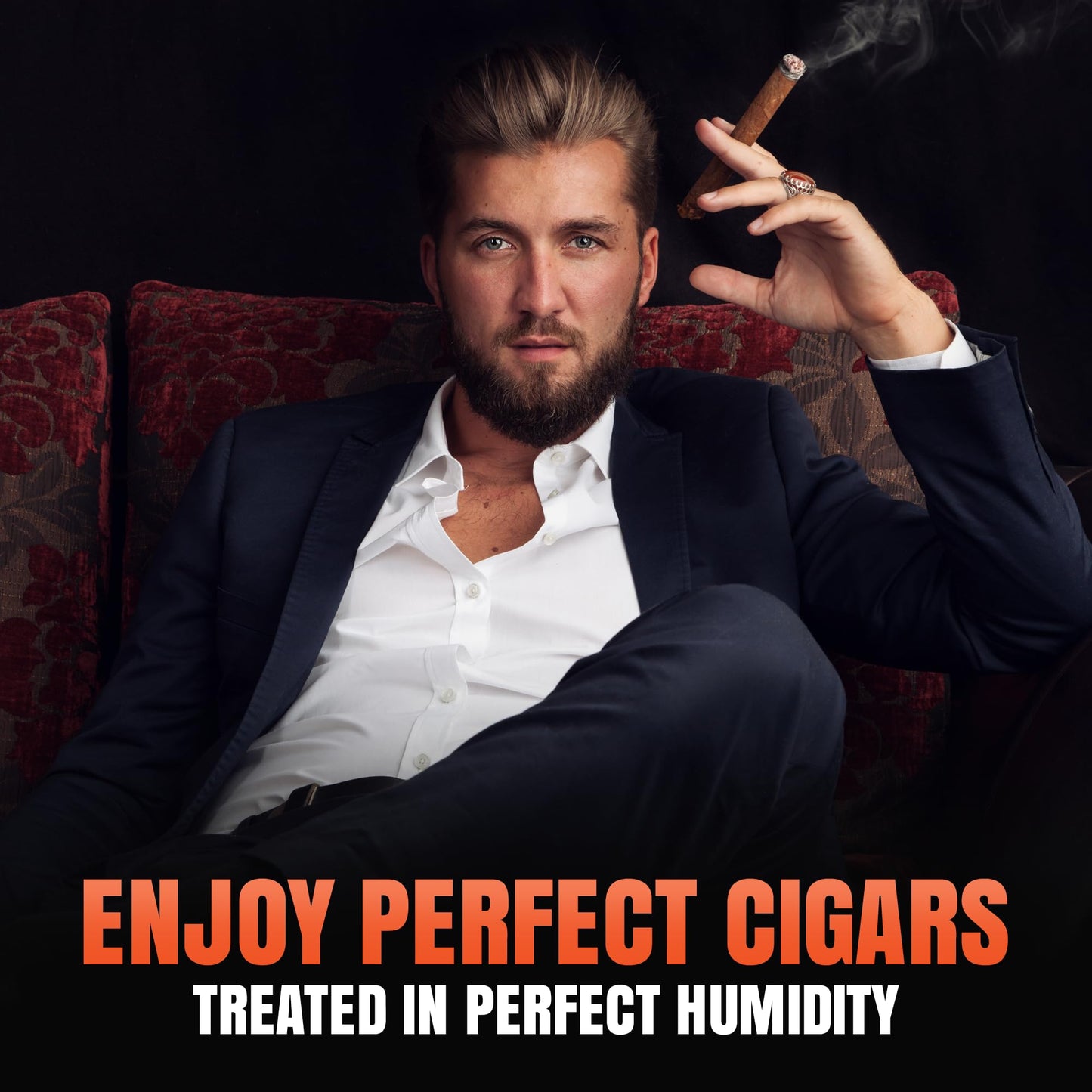 Cigar Oasis Magna 3.0 Cigar Humidor Humidifier - Electric Humidifier for Cigars - LCD Humidity & Temperature Display - Efficient Sensor Controlled Fan - Soft-Touch Button - 10-50 Cubic Ft Cabinet