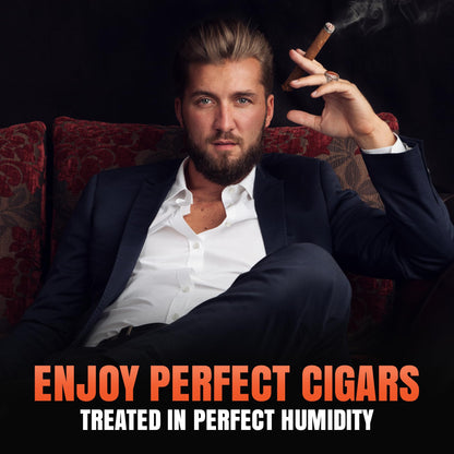 Cigar Oasis Magna 3.0 Cigar Humidor Humidifier - Electric Humidifier for Cigars - LCD Humidity & Temperature Display - Efficient Sensor Controlled Fan - Soft-Touch Button - 10-50 Cubic Ft Cabinet