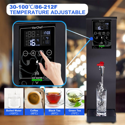 VorChef Commercial Water Boiler Eletric Commercial Hot Water Dispenser Automatic 2500W Heating for Tea Coffee Shop (M)